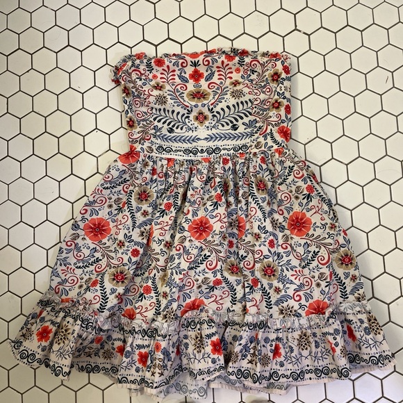 Smocked Floral Sundress with Red and Navy Accents - Picture 4 of 4